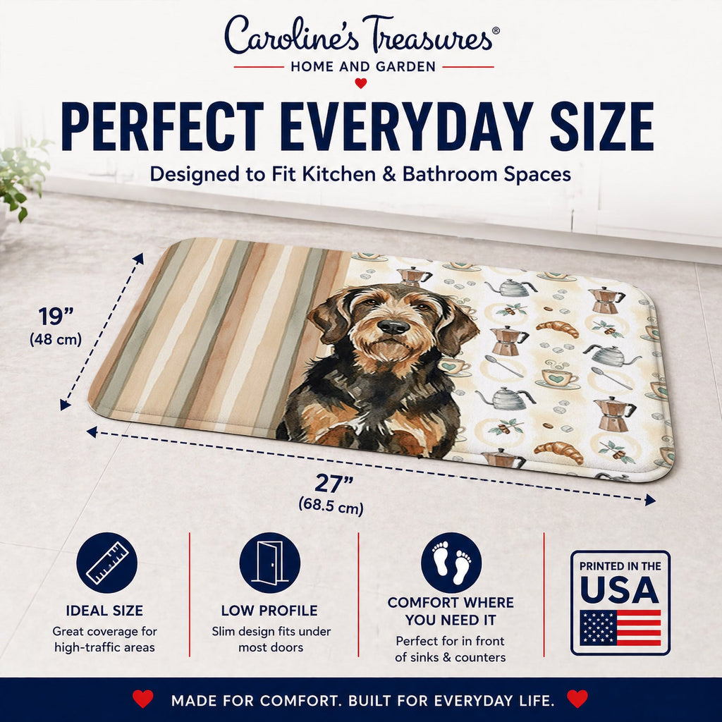 Black and Tan Otterhound Coffee Bar Memory Foam Kitchen Mat Machine Washable Anti-Fatigue Cushion Comfort Bath or Kitchen Rug
