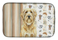 Wheaten and Tan Otterhound Coffee Bar Dish Drying Mat Absorbent Dish Drying Mat Pad for Kitchen Counter Dish Drainer Mat for Countertop, 14 x 21", Multicolor