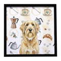 Wheaten and Tan Otterhound Coffee Bar Framed Metal Print Bathroom, Kitchen, Office, Home Decor Wall Art Ready to Hang, Square, 8X8