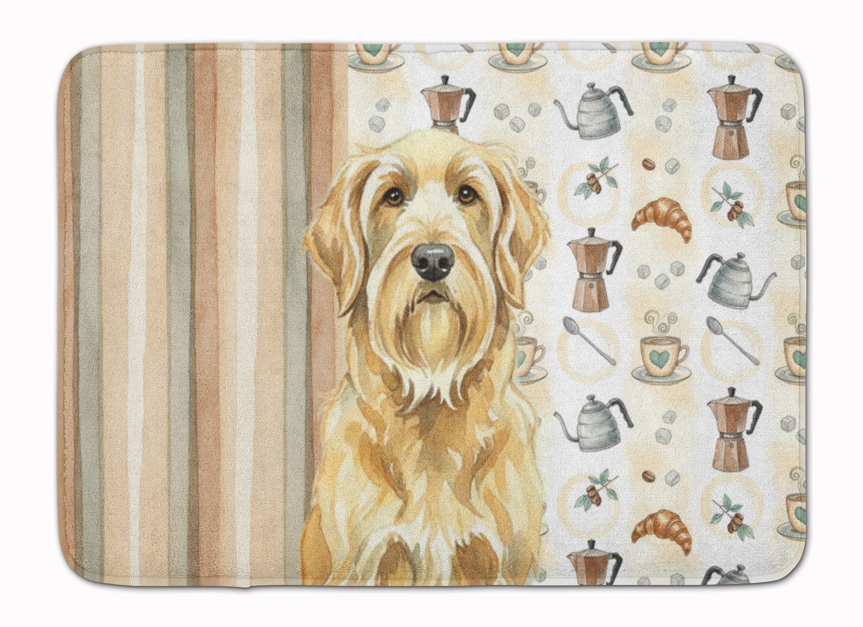 Wheaten and Tan Otterhound Coffee Bar Memory Foam Kitchen Mat Machine Washable Anti-Fatigue Cushion Comfort Bath or Kitchen Rug