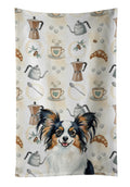 Tricoilor Papillon Coffee Bar Kitchen Towel Velour Plush Front and Cotton Loop Back Machine Washable