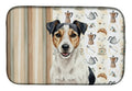 Parson Russell Terrier Coffee Bar Dish Drying Mat Absorbent Dish Drying Mat Pad for Kitchen Counter Dish Drainer Mat for Countertop, 14 x 21", Multicolor