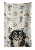 Black and Tan Pekingese Coffee Bar Kitchen Towel Velour Plush Front and Cotton Loop Back Machine Washable