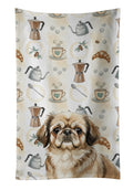 Sable Pekingese Coffee Bar Kitchen Towel Velour Plush Front and Cotton Loop Back Machine Washable