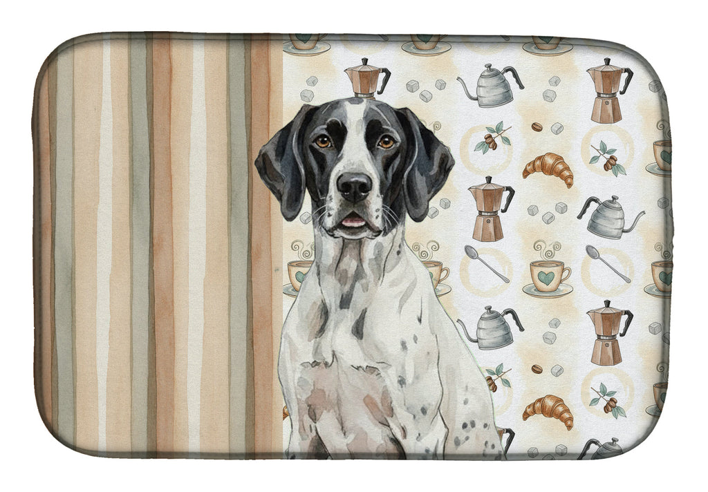 Black and White Pointer Coffee Bar Dish Drying Mat Absorbent Dish Drying Mat Pad for Kitchen Counter Dish Drainer Mat for Countertop, 14 x 21", Multicolor