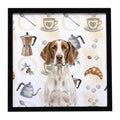 Liver and White Pointer Coffee Bar Framed Metal Print Bathroom, Kitchen, Office, Home Decor Wall Art Ready to Hang, Square, 8X8