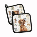 Liver Pointer Coffee Bar Pot Holder Set of 2 Heat Resistant Quilted Hot Pads 7.5 x 7.5 Inch, Insulated Kitchen Trivets for Cooking & Baking