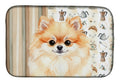 Pomeranian Coffee Bar Dish Drying Mat Absorbent Dish Drying Mat Pad for Kitchen Counter Dish Drainer Mat for Countertop, 14 x 21", Multicolor