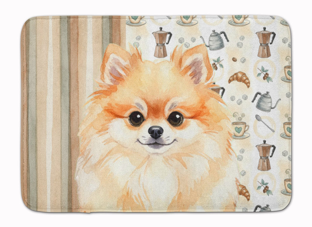 Pomeranian Coffee Bar Memory Foam Kitchen Mat Machine Washable Anti-Fatigue Cushion Comfort Bath or Kitchen Rug