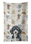 Miniature Parti Poodle Coffee Bar Kitchen Towel Velour Plush Front and Cotton Loop Back Machine Washable