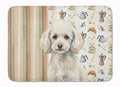 Miniature White Poodle Coffee Bar Memory Foam Kitchen Mat Machine Washable Anti-Fatigue Cushion Comfort Bath or Kitchen Rug