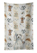Standard White Poodle Coffee Bar Kitchen Towel Velour Plush Front and Cotton Loop Back Machine Washable