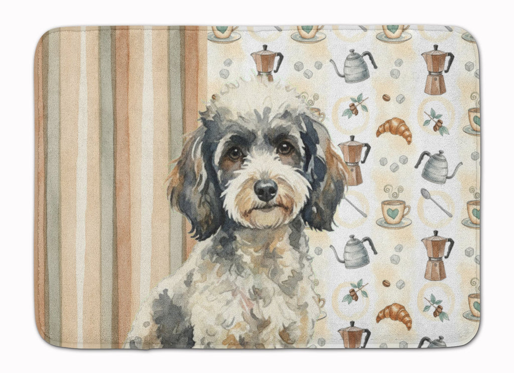 Toy Parti Poodle Coffee Bar Memory Foam Kitchen Mat Machine Washable Anti-Fatigue Cushion Comfort Bath or Kitchen Rug