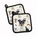 Black and White Rat Terrier Coffee Bar Pot Holder Set of 2 Heat Resistant Quilted Hot Pads 7.5 x 7.5 Inch, Insulated Kitchen Trivets for Cooking & Baking