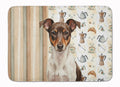 Chocolate and White Rat Terrier Coffee Bar Memory Foam Kitchen Mat Machine Washable Anti-Fatigue Cushion Comfort Bath or Kitchen Rug