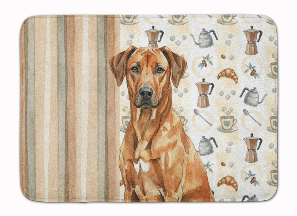 Rhodesian Ridgeback Coffee Bar Memory Foam Kitchen Mat Machine Washable Anti-Fatigue Cushion Comfort Bath or Kitchen Rug