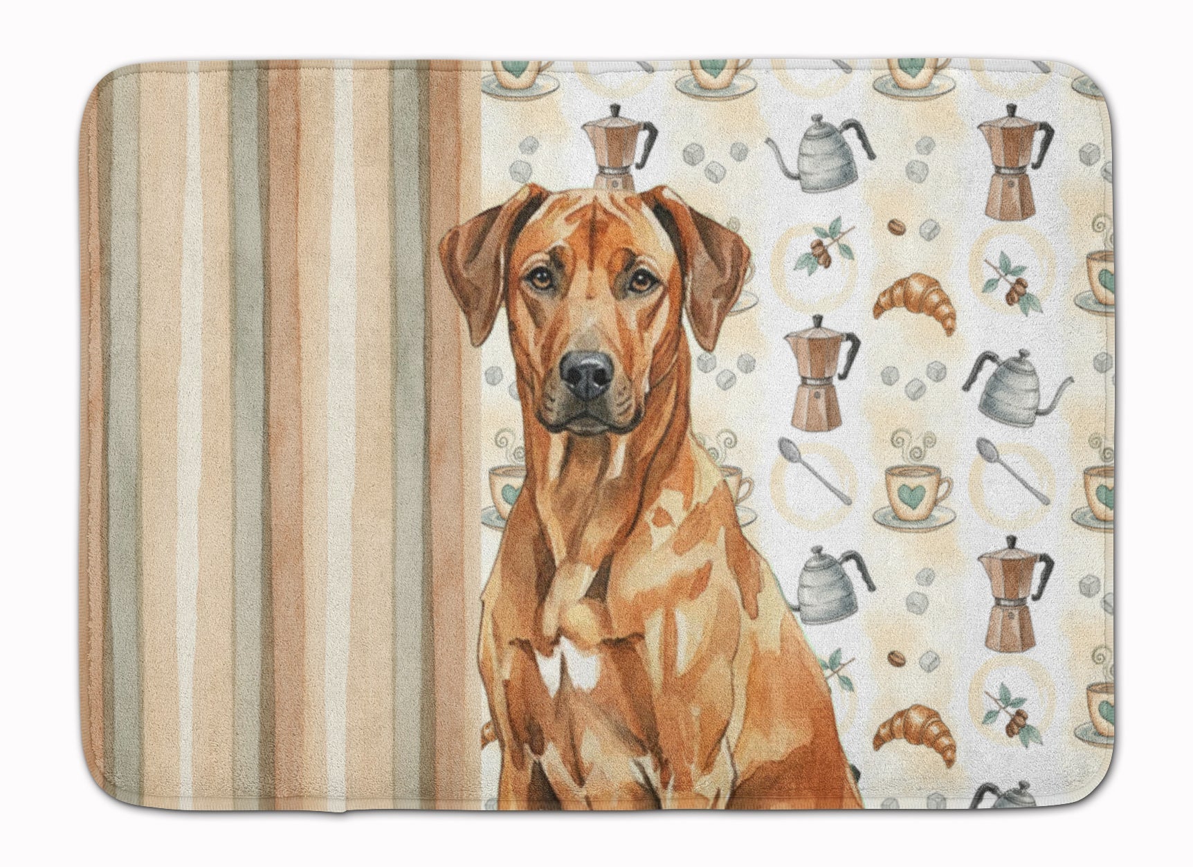 Rhodesian Ridgeback Coffee Bar Memory Foam Kitchen Mat Machine Washable Anti-Fatigue Cushion Comfort Bath or Kitchen Rug