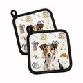 Tricolor Russell Terrier Coffee Bar Pot Holder Set of 2 Heat Resistant Quilted Hot Pads 7.5 x 7.5 Inch, Insulated Kitchen Trivets for Cooking & Baking