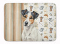 White with Black Markings Russell Terrier Coffee Bar Memory Foam Kitchen Mat Machine Washable Anti-Fatigue Cushion Comfort Bath or Kitchen Rug