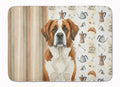 Brown and White Saint Bernard Coffee Bar Memory Foam Kitchen Mat Machine Washable Anti-Fatigue Cushion Comfort Bath or Kitchen Rug