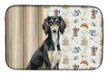 Black and Tan Saluki Coffee Bar Dish Drying Mat Absorbent Dish Drying Mat Pad for Kitchen Counter Dish Drainer Mat for Countertop, 14 x 21", Multicolor