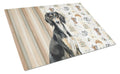 Black and Tan Saluki Coffee Bar Cutting Board Tempered Glass Kitchen Cutting Surface, Heat Resistant Chopping, Non-Slip Feet, Food Prep & Serving