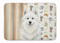 White Samoyed Coffee Bar Memory Foam Kitchen Mat Machine Washable Anti-Fatigue Cushion Comfort Bath or Kitchen Rug