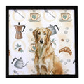 Wheaten Scottish Deerhound Coffee Bar Framed Metal Print Bathroom, Kitchen, Office, Home Decor Wall Art Ready to Hang, Square, 8X8