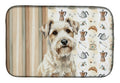 Sealyham Terrier Coffee Bar Dish Drying Mat Absorbent Dish Drying Mat Pad for Kitchen Counter Dish Drainer Mat for Countertop, 14 x 21", Multicolor