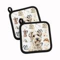 Sealyham Terrier Coffee Bar Pot Holder Set of 2 Heat Resistant Quilted Hot Pads 7.5 x 7.5 Inch, Insulated Kitchen Trivets for Cooking & Baking