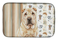 Shar Pei Coffee Bar Dish Drying Mat Absorbent Dish Drying Mat Pad for Kitchen Counter Dish Drainer Mat for Countertop, 14 x 21", Multicolor