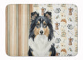 Tricolor Sheltie Coffee Bar Memory Foam Kitchen Mat Machine Washable Anti-Fatigue Cushion Comfort Bath or Kitchen Rug
