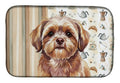 Liver Shih Tzu Coffee Bar Dish Drying Mat Absorbent Dish Drying Mat Pad for Kitchen Counter Dish Drainer Mat for Countertop, 14 x 21", Multicolor