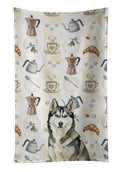 Agouti Siberian Husky Coffee Bar Kitchen Towel Velour Plush Front and Cotton Loop Back Machine Washable