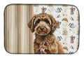 Spanish Water Dog Coffee Bar Dish Drying Mat Absorbent Dish Drying Mat Pad for Kitchen Counter Dish Drainer Mat for Countertop, 14 x 21", Multicolor