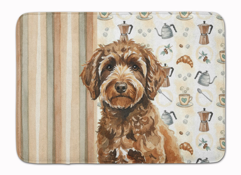 Spanish Water Dog Coffee Bar Memory Foam Kitchen Mat Machine Washable Anti-Fatigue Cushion Comfort Bath or Kitchen Rug
