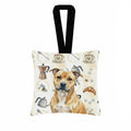 Fawn Staffordshire Bull Terrier Coffee Bar Hanging Square Fabric Ornament 3.5 � 3.5 Decorative Door-Knob & Tree Hanger, Soft Fabric