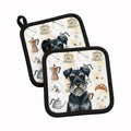 Standard Schnauzer Coffee Bar Pot Holder Set of 2 Heat Resistant Quilted Hot Pads 7.5 x 7.5 Inch, Insulated Kitchen Trivets for Cooking & Baking
