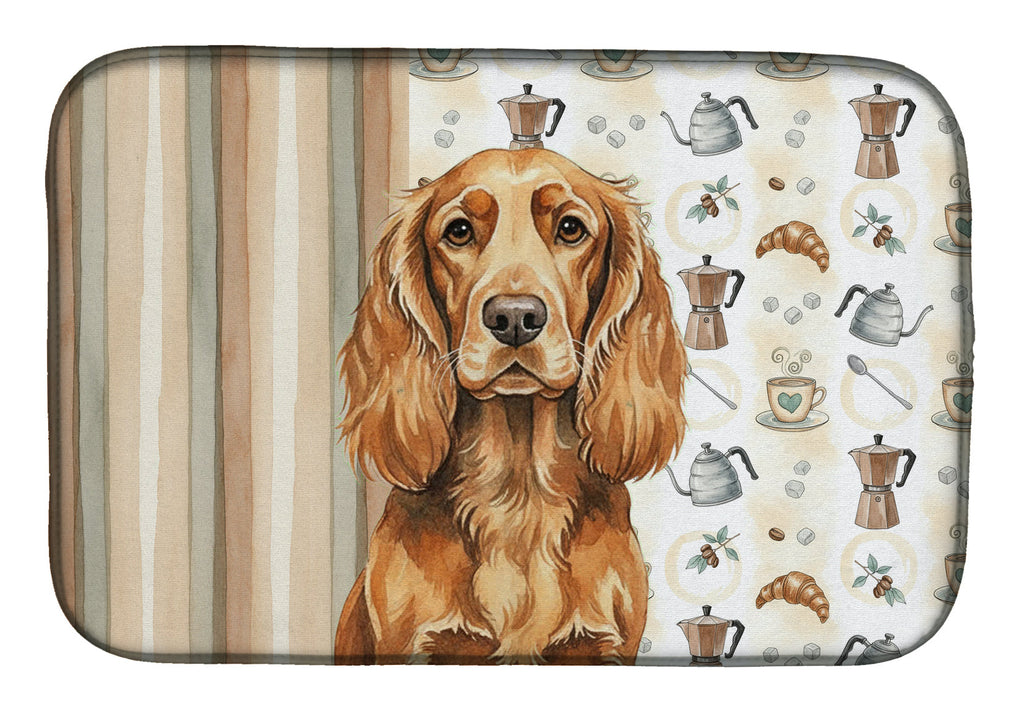 Sussex Spaniel Coffee Bar Dish Drying Mat Absorbent Dish Drying Mat Pad for Kitchen Counter Dish Drainer Mat for Countertop, 14 x 21", Multicolor