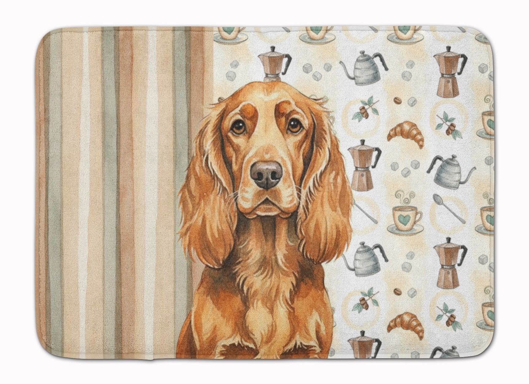 Sussex Spaniel Coffee Bar Memory Foam Kitchen Mat Machine Washable Anti-Fatigue Cushion Comfort Bath or Kitchen Rug