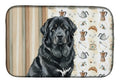 Black Tibetan Mastiff Coffee Bar Dish Drying Mat Absorbent Dish Drying Mat Pad for Kitchen Counter Dish Drainer Mat for Countertop, 14 x 21", Multicolor
