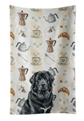 Black Tibetan Mastiff Coffee Bar Kitchen Towel Velour Plush Front and Cotton Loop Back Machine Washable