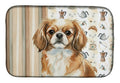 Tibetan Spaniel Coffee Bar Dish Drying Mat Absorbent Dish Drying Mat Pad for Kitchen Counter Dish Drainer Mat for Countertop, 14 x 21", Multicolor