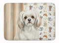 White Tibetan Spaniel Coffee Bar Memory Foam Kitchen Mat Machine Washable Anti-Fatigue Cushion Comfort Bath or Kitchen Rug