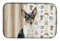 Toy Fox Terrier Coffee Bar Dish Drying Mat Absorbent Dish Drying Mat Pad for Kitchen Counter Dish Drainer Mat for Countertop, 14 x 21", Multicolor