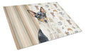 Toy Fox Terrier Coffee Bar Cutting Board Tempered Glass Kitchen Cutting Surface, Heat Resistant Chopping, Non-Slip Feet, Food Prep & Serving