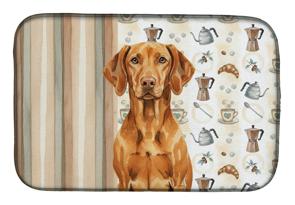 Vizsla Coffee Bar Dish Drying Mat Absorbent Dish Drying Mat Pad for Kitchen Counter Dish Drainer Mat for Countertop, 14 x 21", Multicolor