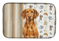 Vizsla Coffee Bar Dish Drying Mat Absorbent Dish Drying Mat Pad for Kitchen Counter Dish Drainer Mat for Countertop, 14 x 21", Multicolor