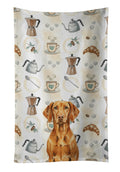 Vizsla Coffee Bar Kitchen Towel Velour Plush Front and Cotton Loop Back Machine Washable