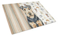 Welsh Terrier Coffee Bar Cutting Board Tempered Glass Kitchen Cutting Surface, Heat Resistant Chopping, Non-Slip Feet, Food Prep & Serving